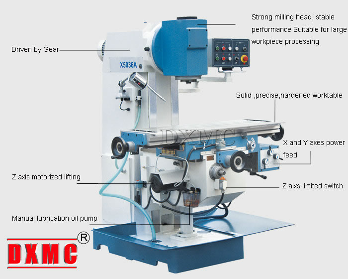knee type milling machine x5036a